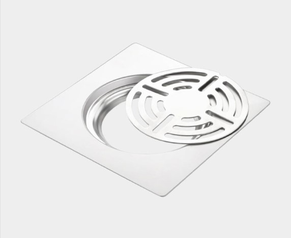 PR-142 Locking Square Floor Drain Stainless Steel Commercial Kitchen Heavy-Duty Secure Grate Tray Water Drainage Rack Restaurant Industrial Anti-Slip Rustproof Easy Clean Professional Grade Durable Key Lock Anti-Theft Corrosion Proof